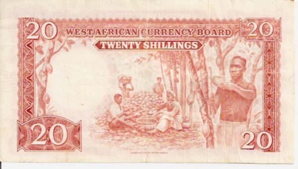 British Administration  West African Currency Board  20 Schilling  1962 Issue Dimensions: 200 X 100, Type: JPEG